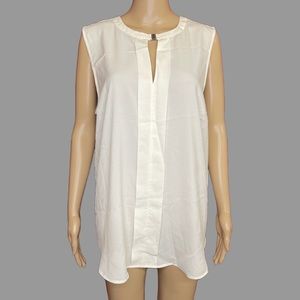 Attention Silky Cream Sleeveless Blouse Size XL